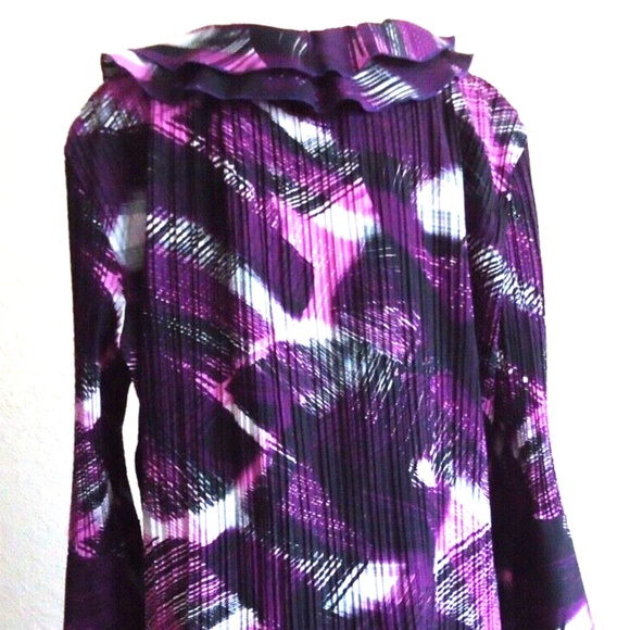 MILANO Women's Purple Blouse Stretch Size-XL - Picture 7 of 13